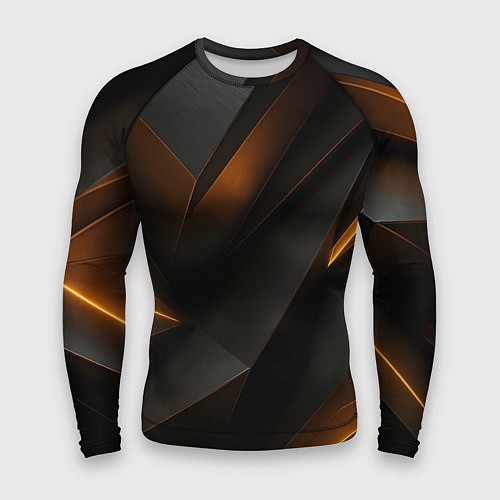 Мужской рашгард Черная текстура с углами / 3D-принт – фото 1