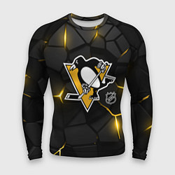 Рашгард мужской Питтсбург Пингвинз - плиты с подсветкой, цвет: 3D-принт
