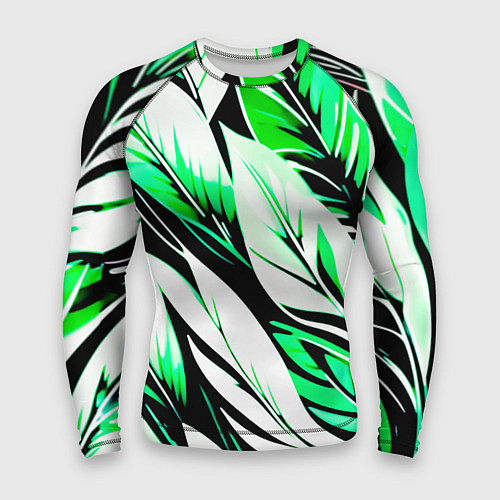 Мужской рашгард Крупные листья абстракция / 3D-принт – фото 1
