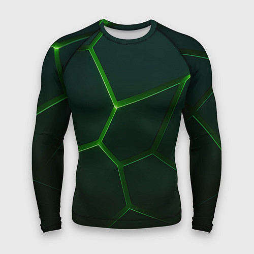 Мужской рашгард Зеленые нано плиты / 3D-принт – фото 1