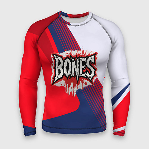 Мужской рашгард Bones лого на красной краске / 3D-принт – фото 1