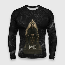 Рашгард мужской Bones сидит на троне из черепов, цвет: 3D-принт