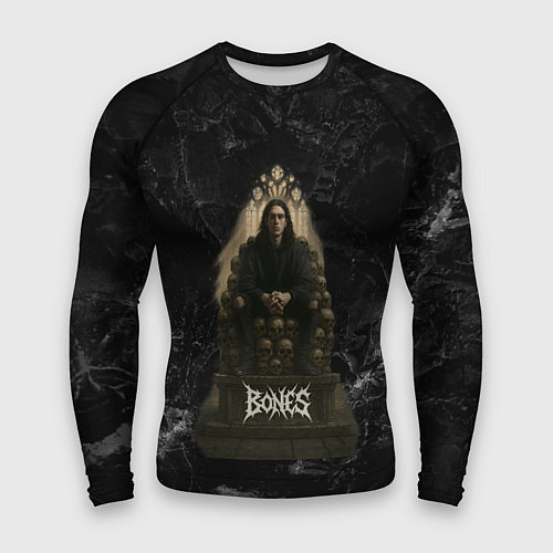 Мужской рашгард Bones сидит на троне из черепов / 3D-принт – фото 1
