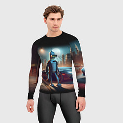 Рашгард мужской Бендер с пистолетом - Нью-Йоркская мафия, цвет: 3D-принт — фото 2