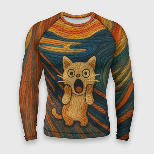 Мужской рашгард Котик Крик - вязаный нейроарт / 3D-принт – фото 1