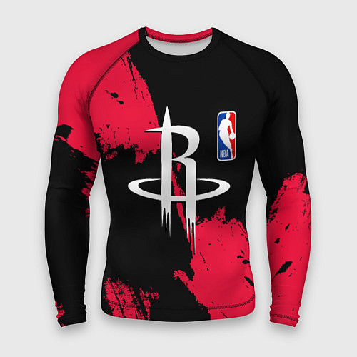 Мужской рашгард Хьюстон Рокетс - брызги краски / 3D-принт – фото 1