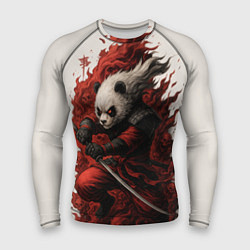 Рашгард мужской Демоническая панда самурай - нейроарт, цвет: 3D-принт