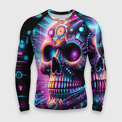 Рашгард мужской Neon cyber skull, цвет: 3D-принт