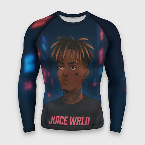 Мужской рашгард Juice WRLD - Неоновый аниме арт / 3D-принт – фото 1