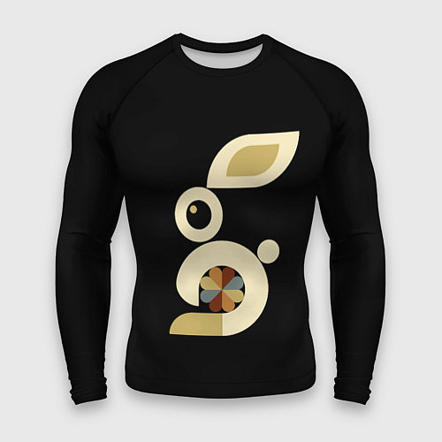 Мужской рашгард Абстракция белый кролик цветочный модерн / 3D-принт – фото 1