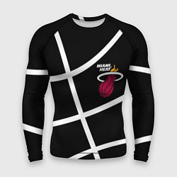Рашгард мужской Майами Хит - баскетбольный линии, цвет: 3D-принт