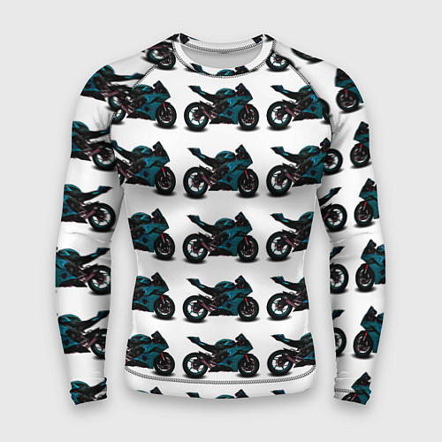 Мужской рашгард Motorbike blue / 3D-принт – фото 1