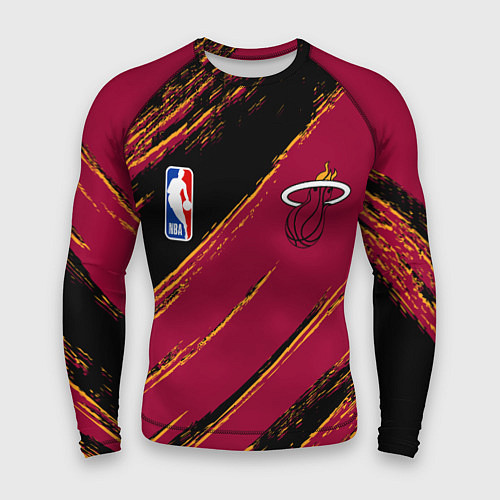 Мужской рашгард Майами Хит - цвета команды / 3D-принт – фото 1