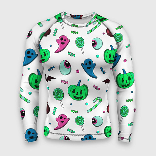 Мужской рашгард Halloween light green pumpkin - паттерн / 3D-принт – фото 1