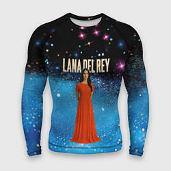 Мужской рашгард Lana Del Rey в оранжевом длинном платье