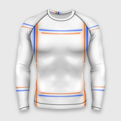 Рашгард мужской Neon white orange blue, цвет: 3D-принт