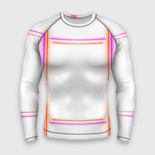 Мужской рашгард Neon white orange pink / 3D-принт – фото 1