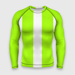 Рашгард мужской Color light green white stripes, цвет: 3D-принт