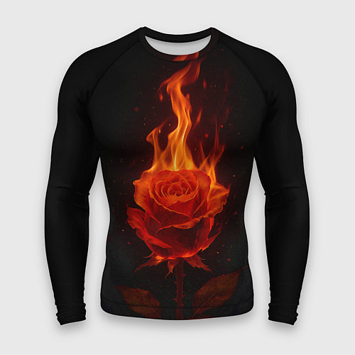Мужской рашгард Flaming rose / 3D-принт – фото 1