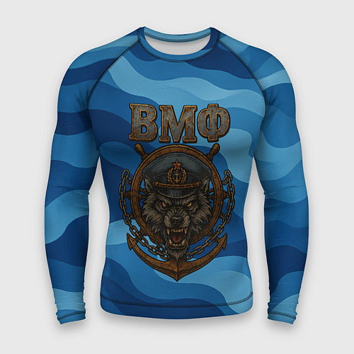Мужской рашгард ВМФ агрессивный русский волк / 3D-принт – фото 1