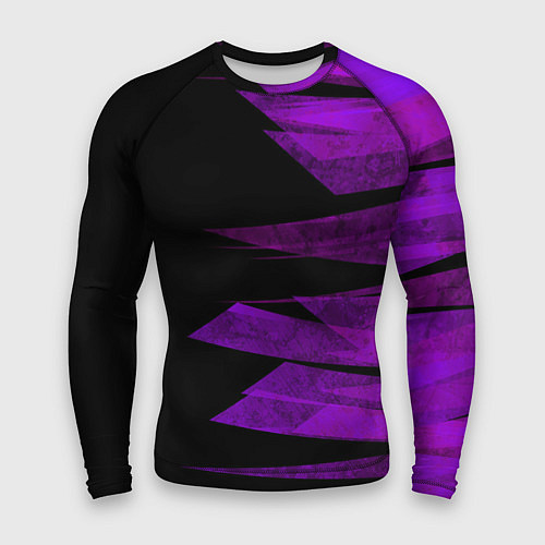 Мужской рашгард Color purple black stripes / 3D-принт – фото 1