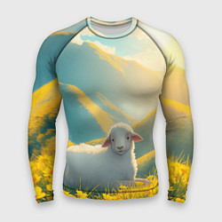 Мужской рашгард Овечка в цветочной долине