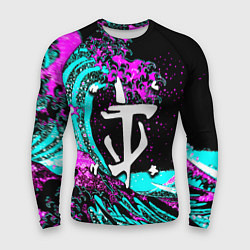 Рашгард мужской Doom самураи неоновая волна, цвет: 3D-принт