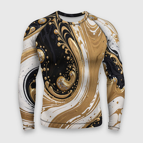 Мужской рашгард Черный агат и жидкое золото / 3D-принт – фото 1