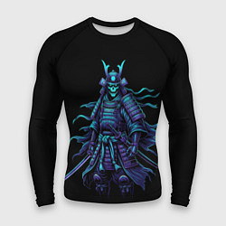 Рашгард мужской Неоновый призрак самурай, цвет: 3D-принт