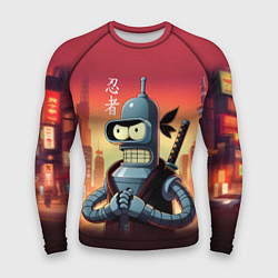 Рашгард мужской Крутой ниндзя Бендер в ночном городе, цвет: 3D-принт