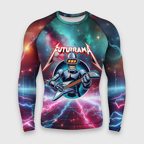 Мужской рашгард Гитарист Бендер рок группы Футурама / 3D-принт – фото 1