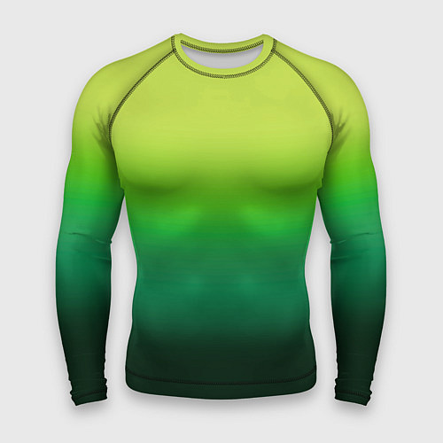 Мужской рашгард Градиент укропное зеленое омбре / 3D-принт – фото 1