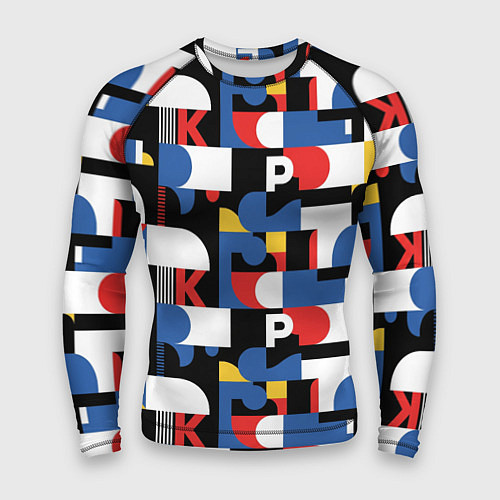 Мужской рашгард Геометрия букв / 3D-принт – фото 1