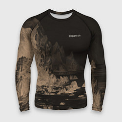 Рашгард мужской Dream on тёмно-коричневый, цвет: 3D-принт