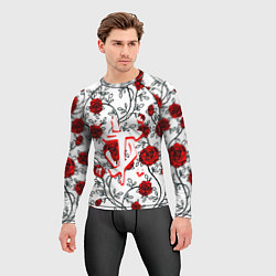 Рашгард мужской Doom розы, цвет: 3D-принт — фото 2