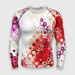Рашгард мужской Красный узор на белом, цвет: 3D-принт
