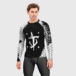 Рашгард мужской Doom соты краски, цвет: 3D-принт — фото 2