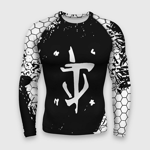 Мужской рашгард Doom соты краски / 3D-принт – фото 1