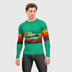 Рашгард мужской Поп-арт автобус ГЗА-651, цвет: 3D-принт — фото 2