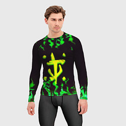 Рашгард мужской Doom зелёный огонь, цвет: 3D-принт — фото 2