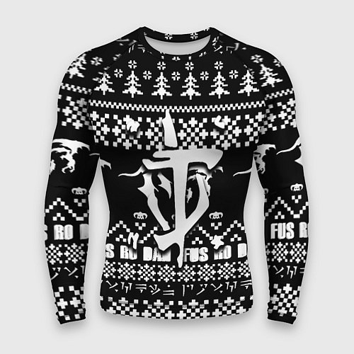 Мужской рашгард Doom x elders scrolls pattern / 3D-принт – фото 1