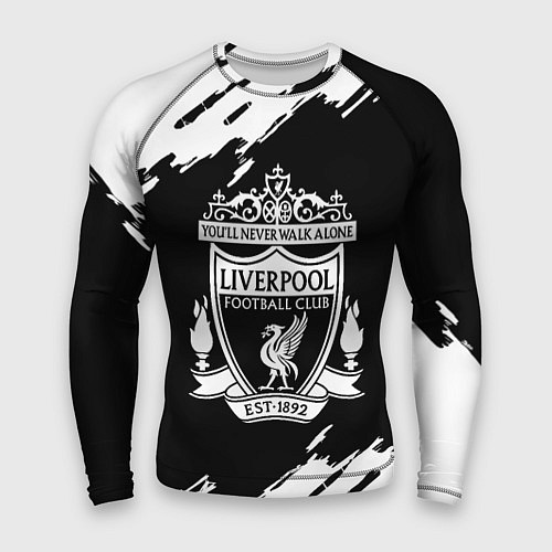Мужской рашгард Liverpool белые краски штрихи / 3D-принт – фото 1