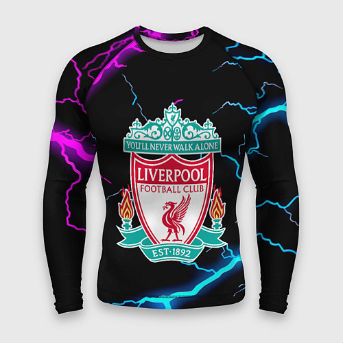 Мужской рашгард Liverpool neon storm / 3D-принт – фото 1