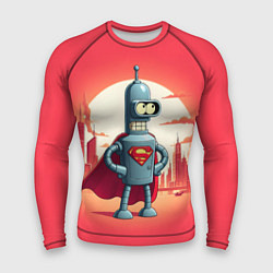 Рашгард мужской Робот-сгибальщик Бендер супермен - коллаба, цвет: 3D-принт