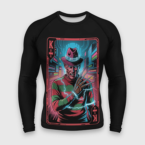 Мужской рашгард Кибер Фредди Крюгер в Неоновом городе / 3D-принт – фото 1