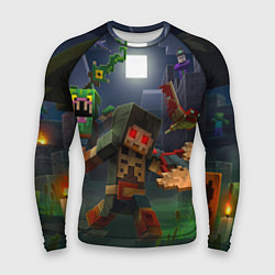 Мужской рашгард Майнкрафт - темная ночь