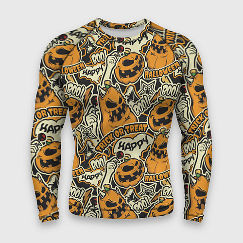 Мужской рашгард Хэллоуин тыквы / 3D-принт – фото 1