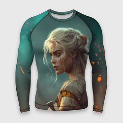 Рашгард мужской Цири на фоне искр, цвет: 3D-принт