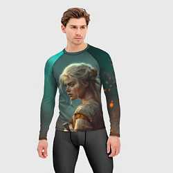 Рашгард мужской Цири на фоне искр, цвет: 3D-принт — фото 2