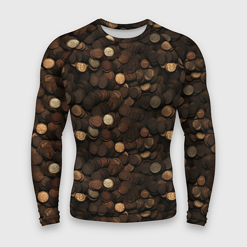 Мужской рашгард Монеты - паттерн / 3D-принт – фото 1